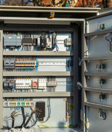 A custom PLC control panel with Siemens PLC and HMI screen